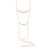 0.34ct 14k Rose Gold Diamond Pave Lariat Necklace